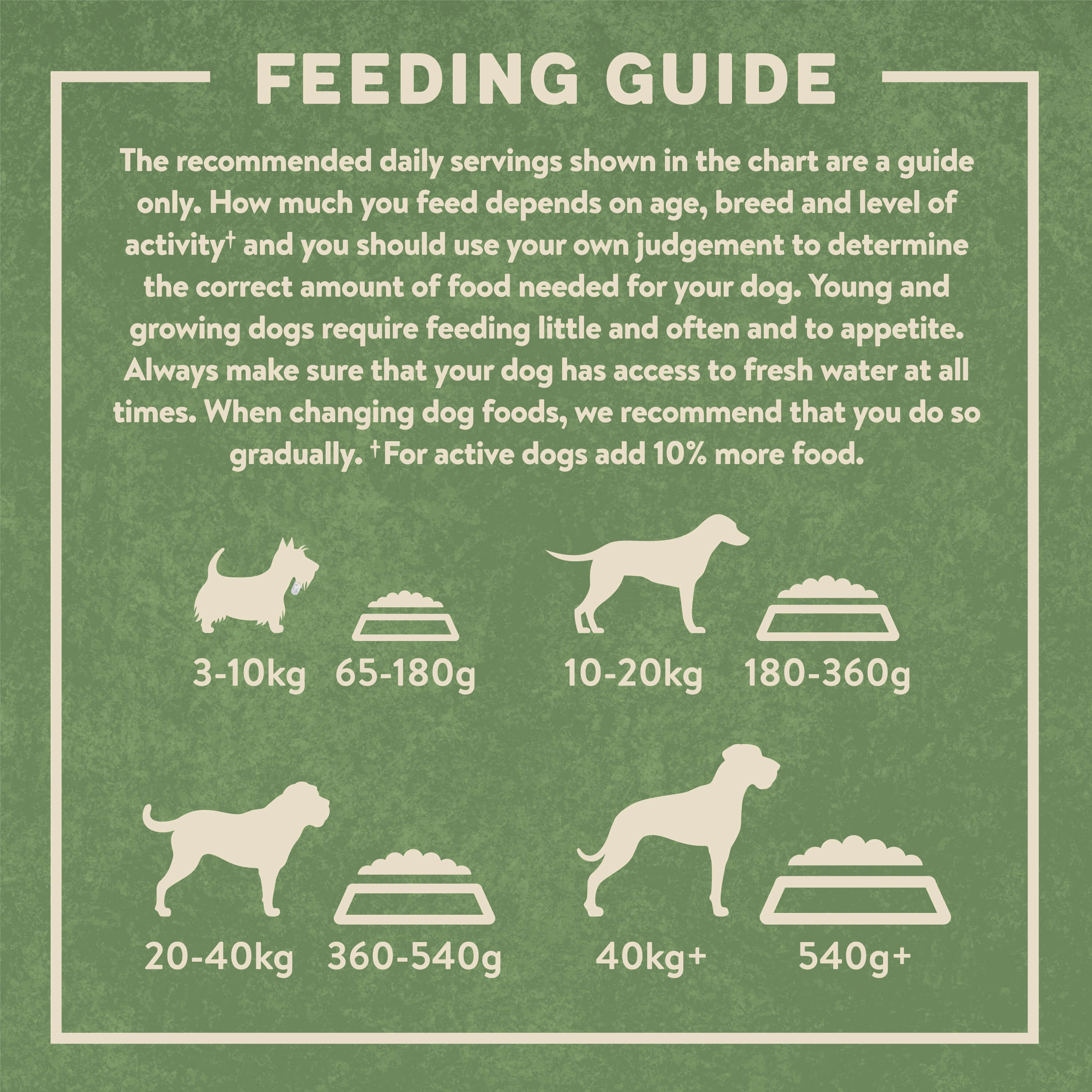 Dry dog store food feeding guide